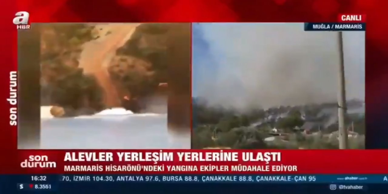 Yangın bölgesinde A Haber'e tepki! Yayını kesmek zorunda kaldı...