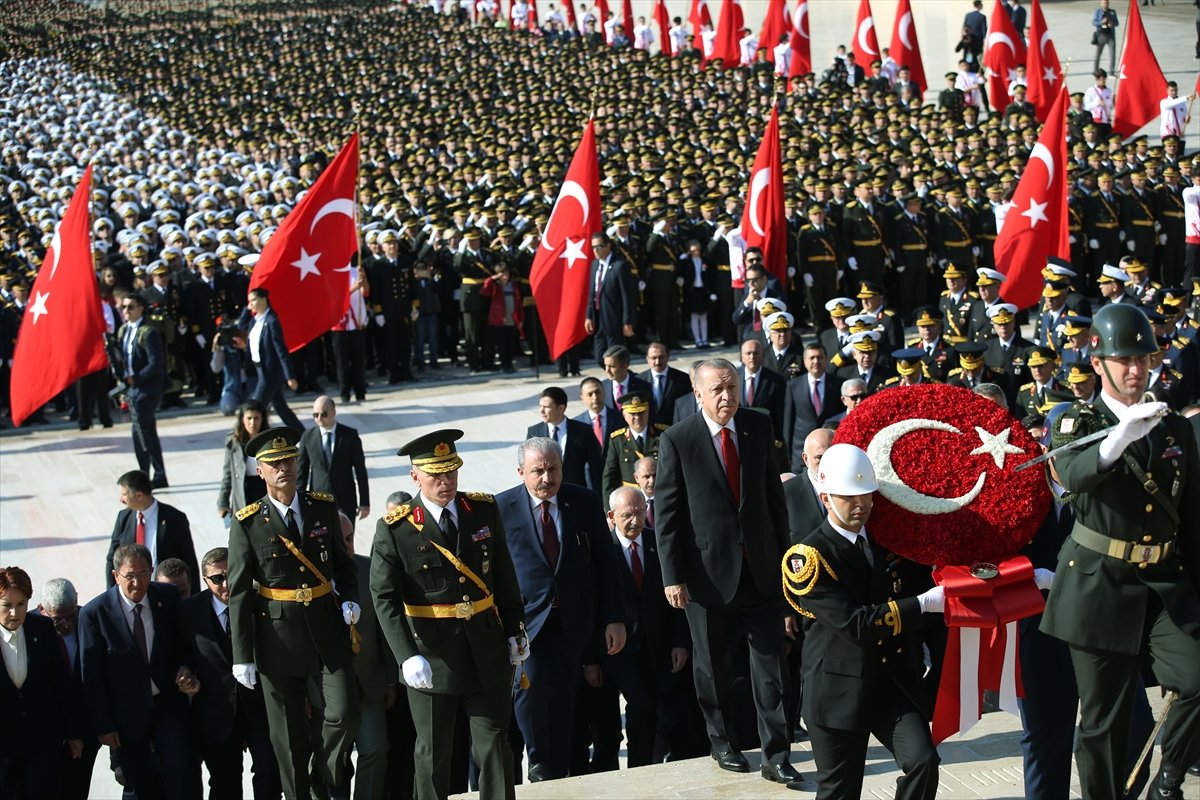 29 Ekim töreni; Cumhurbaşkanı Erdoğan ve Devlet Erkanı 29 Ekim törenleri için Anıtkabir'de