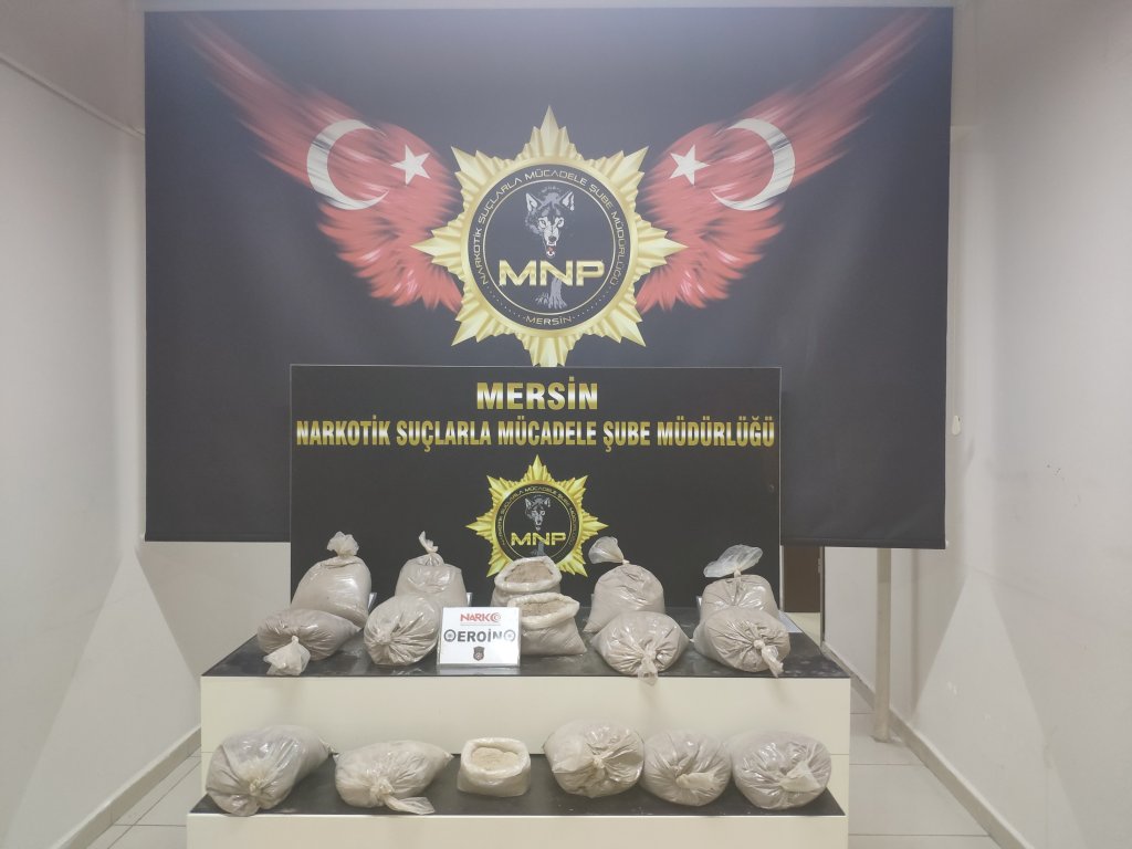 Mersin'de 55,5 kilo eroin ele geçirildi
