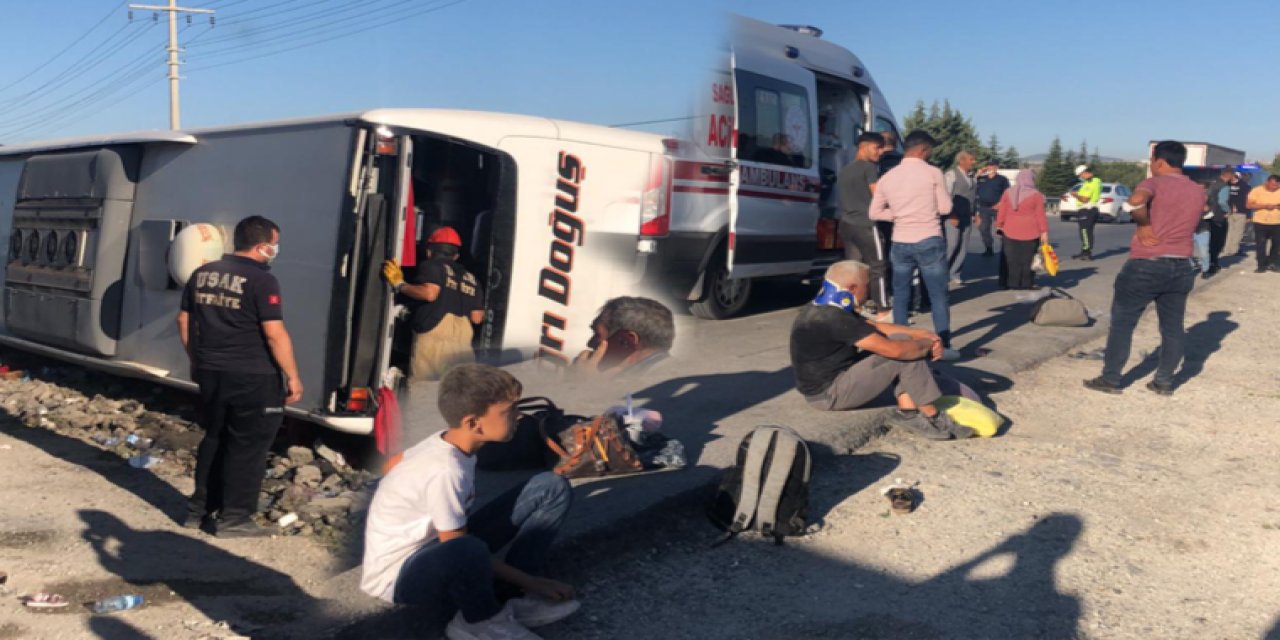 Yolcu otobüsü şarampole devrildi! 33 yaralı...