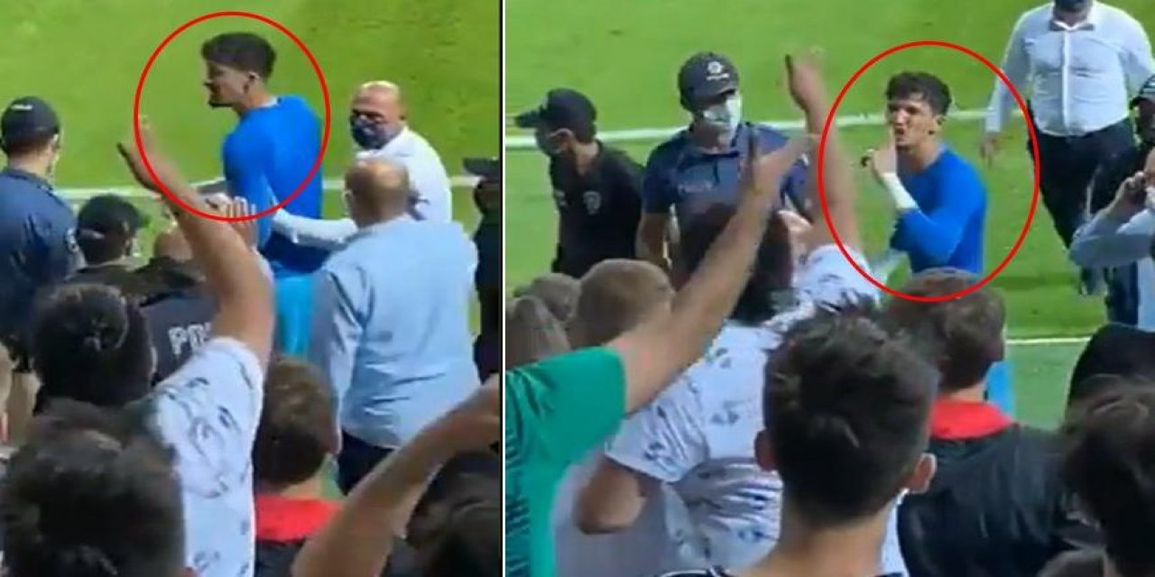 Giresunspor taraftarı ve Fenerbahçe kalecisi arasında gerilim!