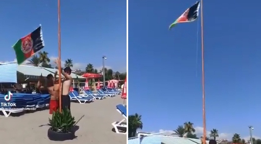 Alanya'da Afganistan bayrağı göndere çekilmişti... Görüntülerle ilgili Emniyet'ten açıklama