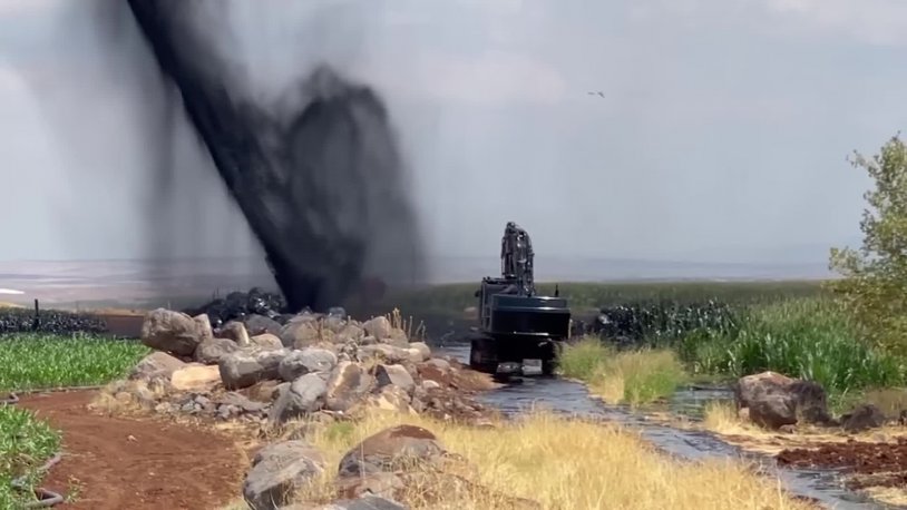 Patlayan petrol boru hattında petrol akışı durduruldu