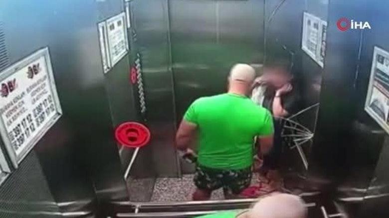 Asansörde erkek şiddeti! Kız çocuğuna tokat atarken aynayı kırdı