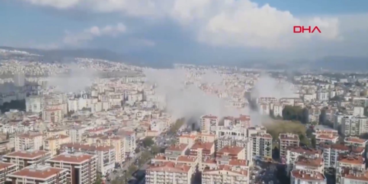 Depremi sonrası ürküten manzara! Her yerden dumanlar yükseldi...