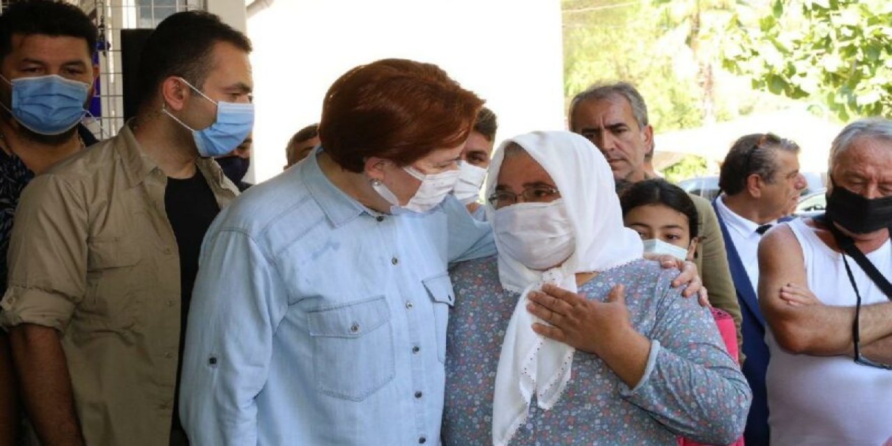 Meral Akşener yangın bölgesinde! Ziyarette yürek burkan anlar... Gözyaşları içinde anlattı: Her şeyimiz yandı!