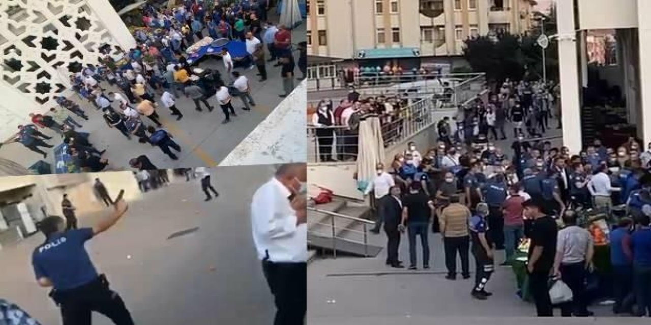 "Bu şeftaliler ezik" dedi; pazarda kıyamet koptu! 4 yaralı; 13 gözaltı!