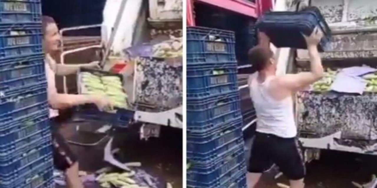 Bu görüntü büyük tepki çekmişti... Kasalarca kabağı çöpe döken adam kendini bakın nasıl savundu?