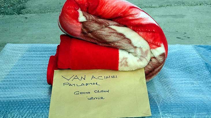 Vanlı depremzede, kendisine gönderilen battaniyeyi, İzmirli depremzedelere gönderdi