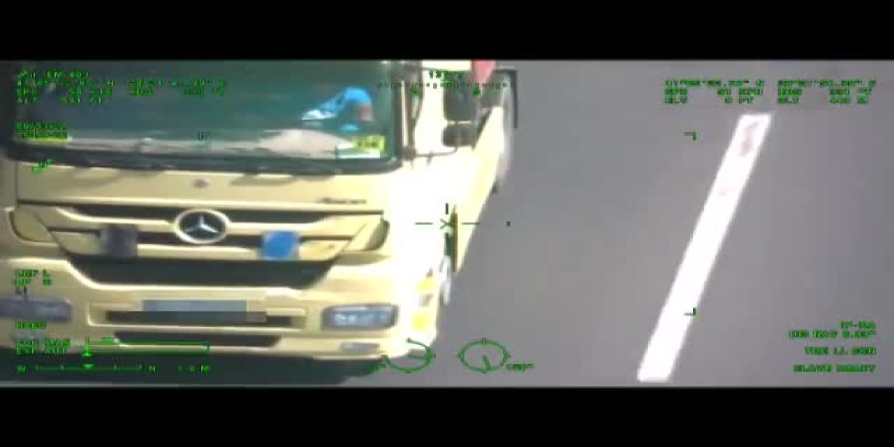 HELİKOPTERLİ DENETİMDE 40 SÜRÜCÜYE 11 BİN LİRA CEZA KESİLDİ