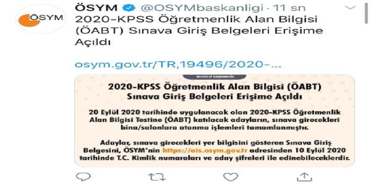 KPSS Öğretmenlik Alan Bilgisi Testi'ne giriş belgeleri erişime açıldı
