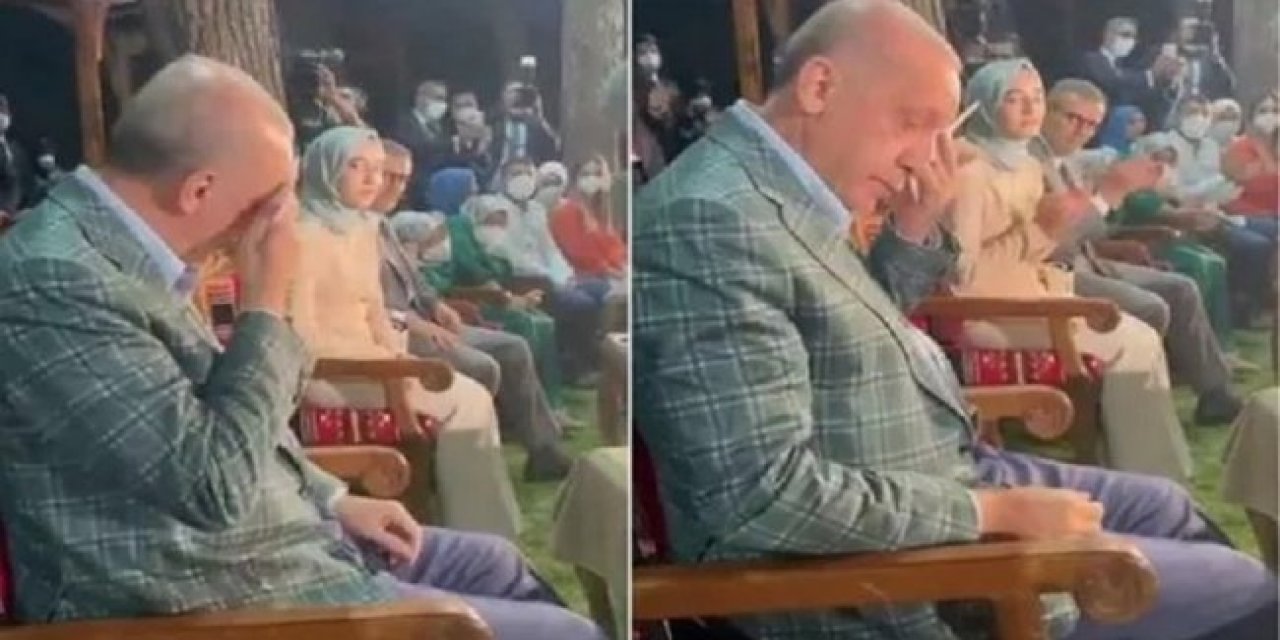 Gözyaşlarına boğuldu! Erdoğan, kendi seslendirdiği şiiri dinledi