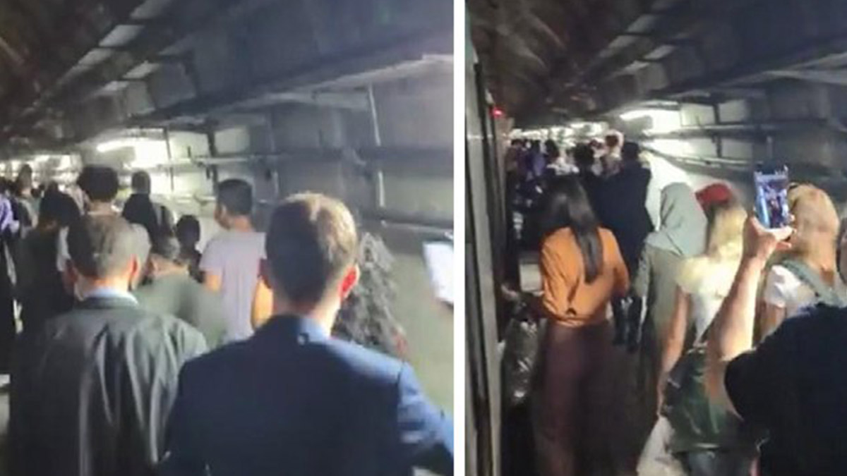 Marmaray arızalandı, yolcular rayların üzerinde yürüdü!