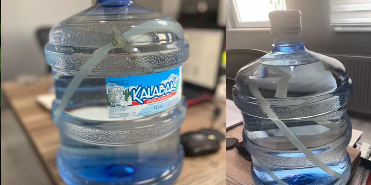 Damacananın içinden 30 cm'lik hortum çıktı!