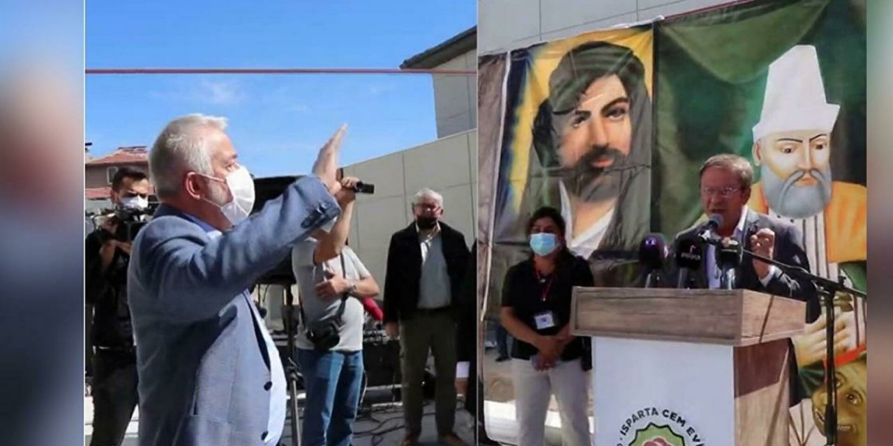 Alevi dernek başkanı Cemevi açılışında hak talebinde bulundu, Isparta Belediye Başkanı müdahale etti