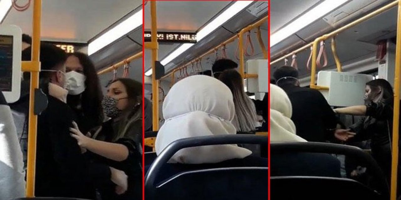 Metro'da "Neden sarılıyorsun?" kavgası!