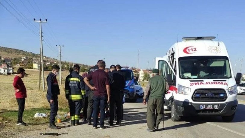 Konya'da iki otomobil çarpıştı