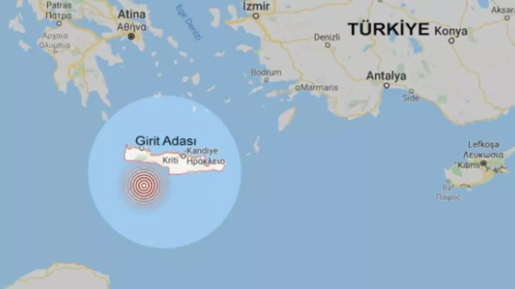 Girit'te deprem: Türkiye'den hissedildi
