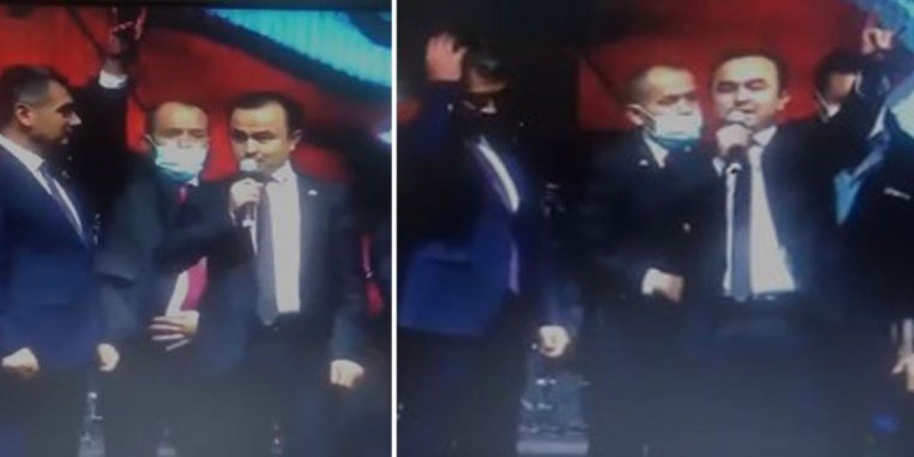 MHP'li başkan 'sahte cumhurbaşkanı' ile sahneye çıktı