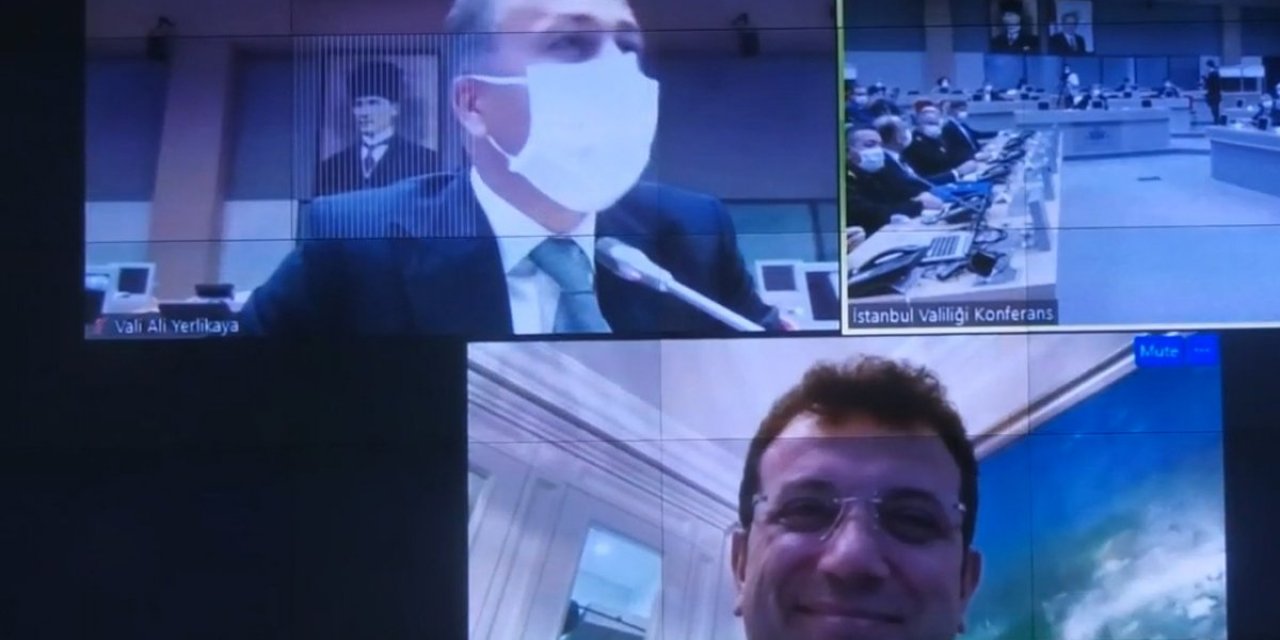 Ekrem İmamoğlu karantinadan pandemi toplantısına katıldı