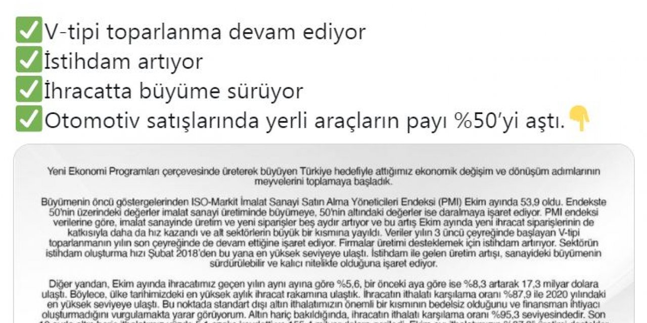 Bakan Albayrak: Ekonomik dönüşüm yolculuğunda emin adımlarla ilerliyoruz