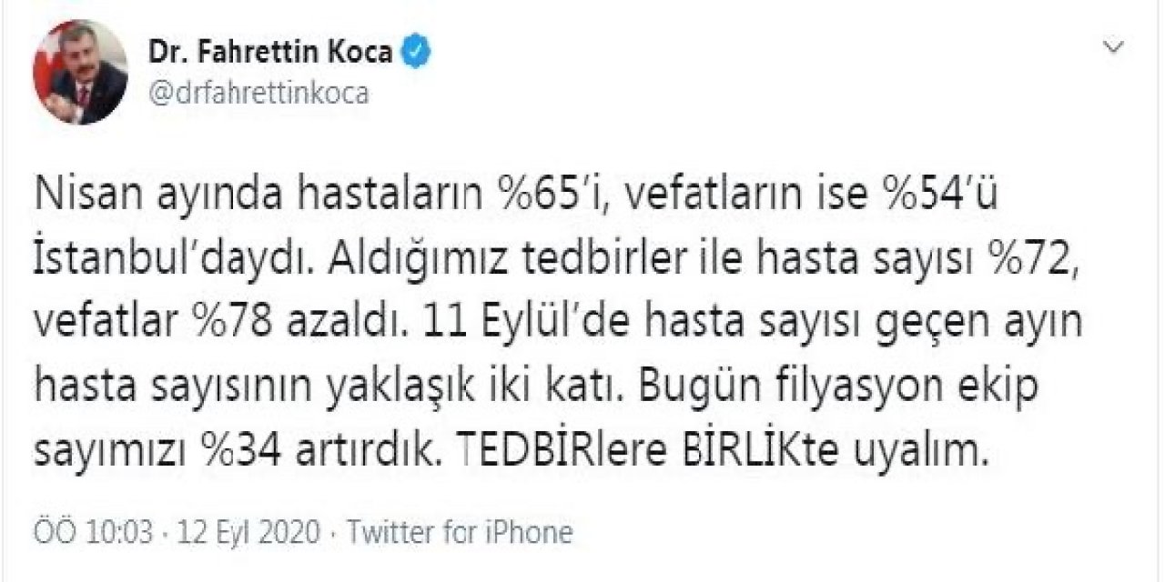 Bakan Koca: Filyasyon ekip sayımızı yüzde 34 artırdık