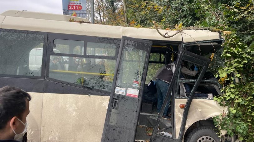 İstanbul'da feci kaza: Yolcu minibüsü ağaçlara çarparak durabildi