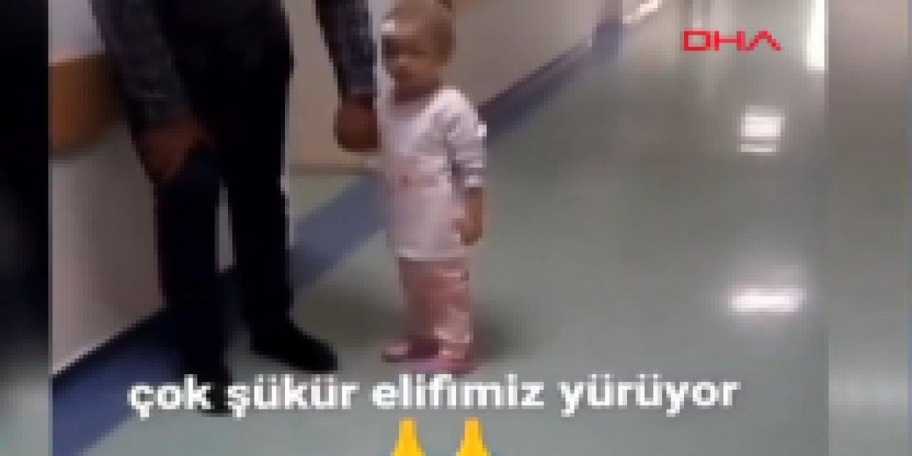 Mucize kız ayağa kalktı... Elif enkazdan çıkarıldıktan 1 gün sonra yürümeye başladı!