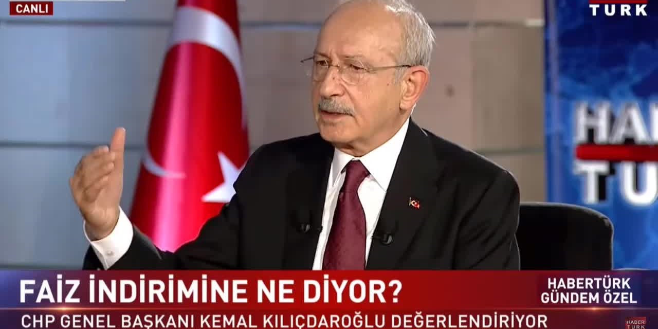 KILIÇDAROĞLU: “FAİZİ İNDİRMEK Mİ İSTİYOR? KİŞİLERİN VERGİ BORCU OLDUĞU ZAMAN ONLARDAN YILLIK 19,2 FAİZ ALINIYOR. 1’E İNDİRSİN”