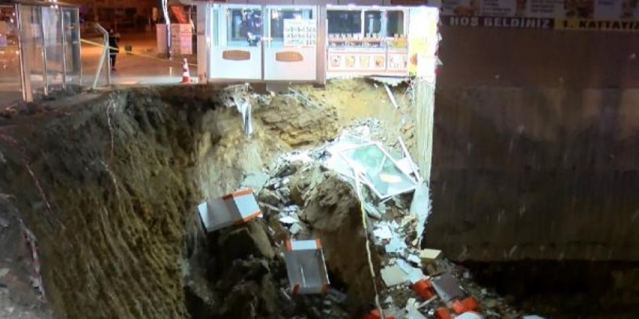 Ankara'da inşaat çalışması yapılan arazinin yanındaki dükkan çöktü!