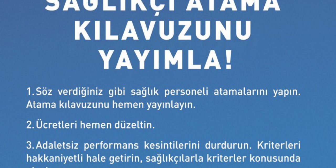 KILIÇDAROĞLU: “SAĞLIKÇILARIMIZLA KONUŞTUM. BU TALEPLERİ HEMEN ÇÖZÜN”