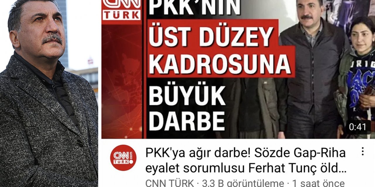 CNN Türk 'PKK'lı öldürüldü' haberinde sanatçı Ferhat Tunç'un fotoğrafını yayınladı