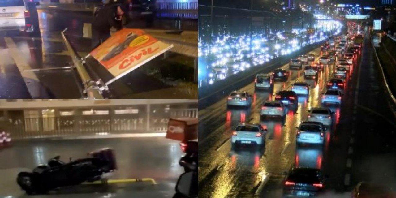 İstanbul'u bir anda etkisi altına alan fırtına zor anlar yaşattı