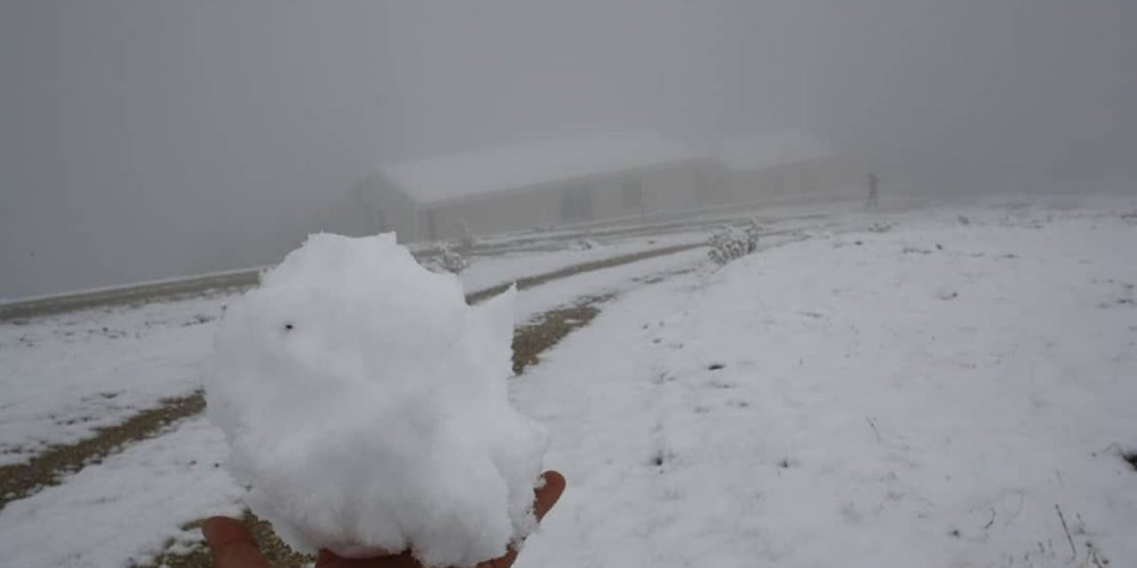 Konya'ya mevsimin ilk karı yağdı