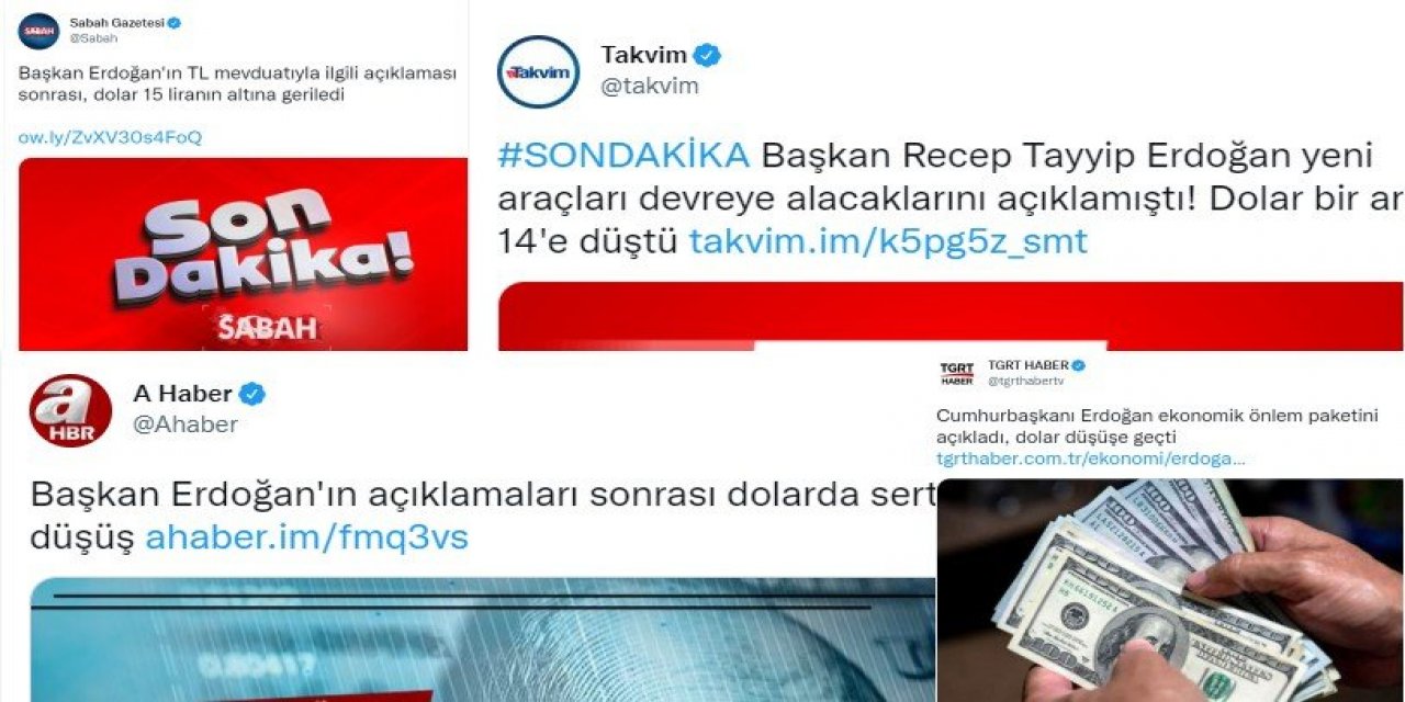 Erdoğan konuştu, dolar ilk kez düştü, yandaş medya bayram etti