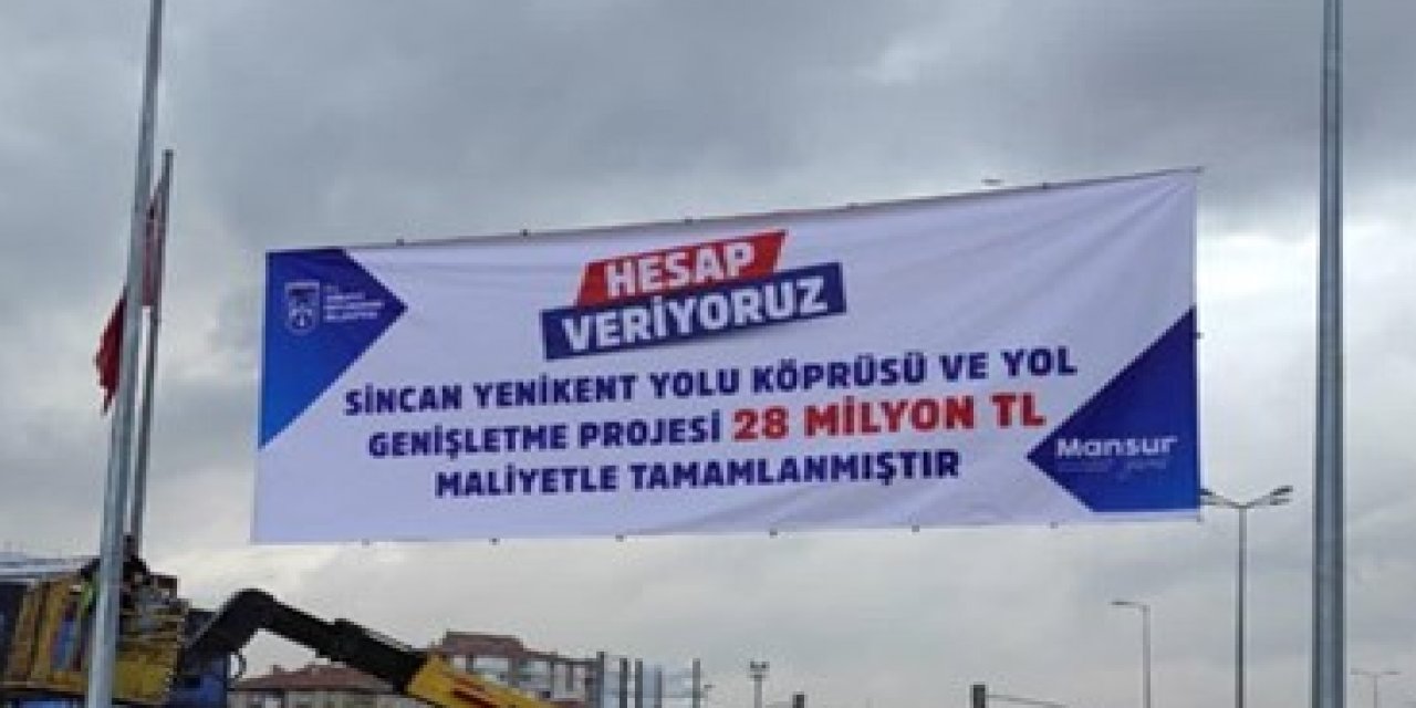 Mansur Yavaş "Hesap veriyoruz" dedi ve pankartlarla duyurdu! Projelerin maliyetini böyle açıkladı...