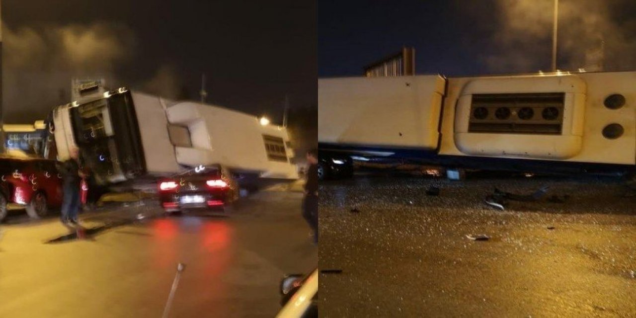 Ankara'da EGO otobüsü devrildi: Yaralılar var