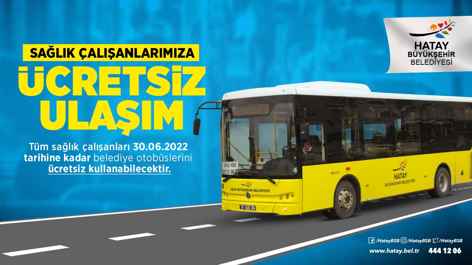 Hatay'da sağlık çalışanlarına ücretsiz ulaşım