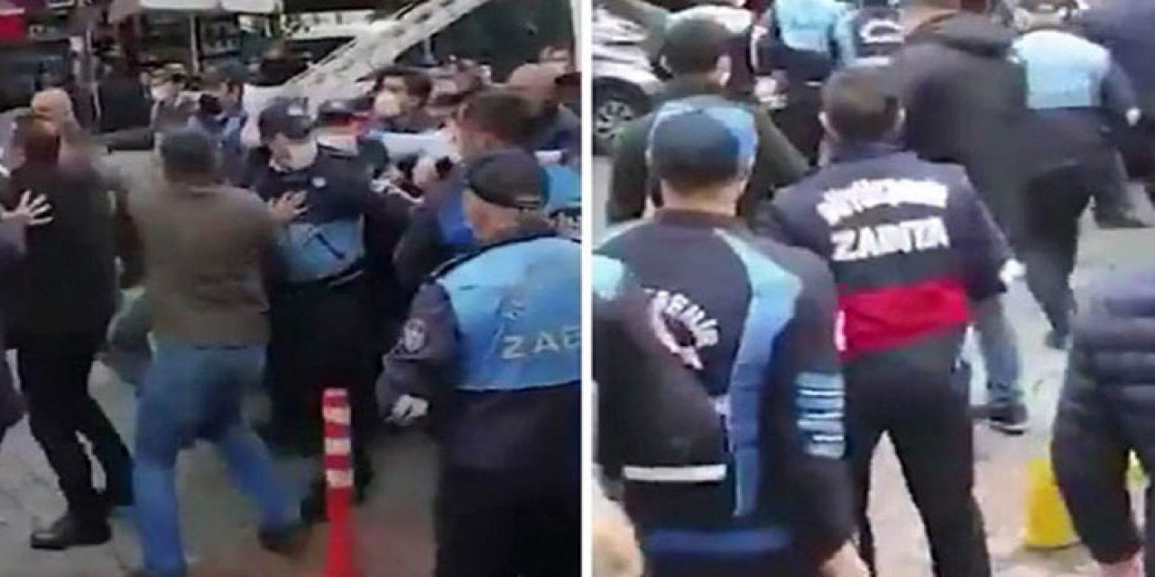 İBB ve Fatih zabıtaları birbirine girdi, ortalık savaş alanına döndü!