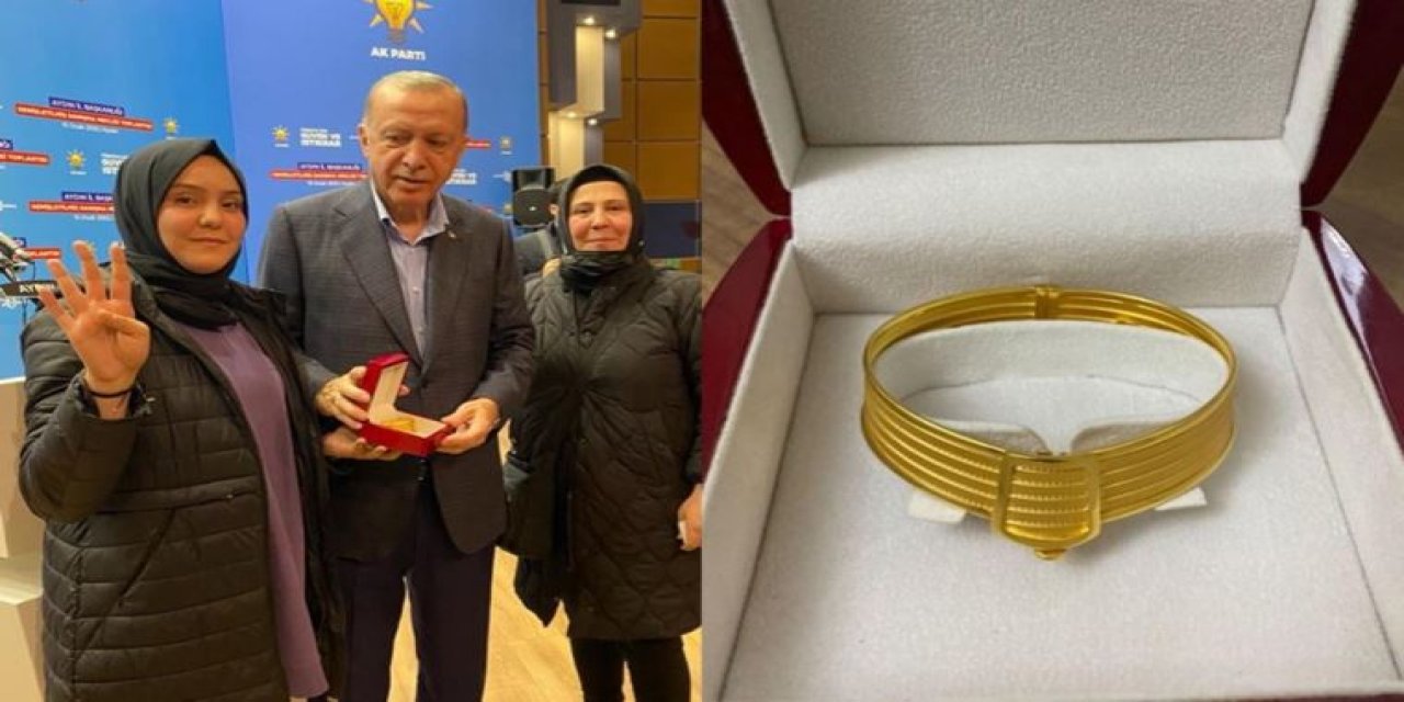 Erdoğan, AKP'li öğrenciye bilezik hediye etti: "Rüyaydı gerçek oldu"