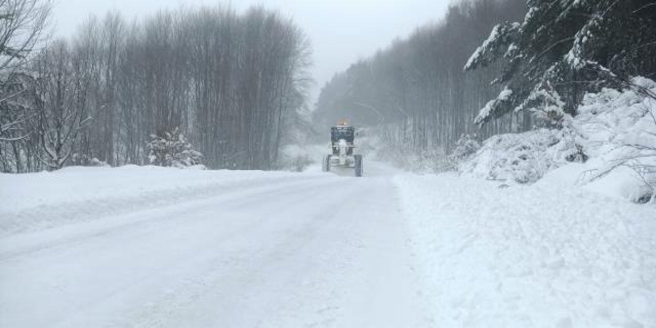 Bilecik'te yollar kar yağışı nedeniyle ulaşıma kapandı