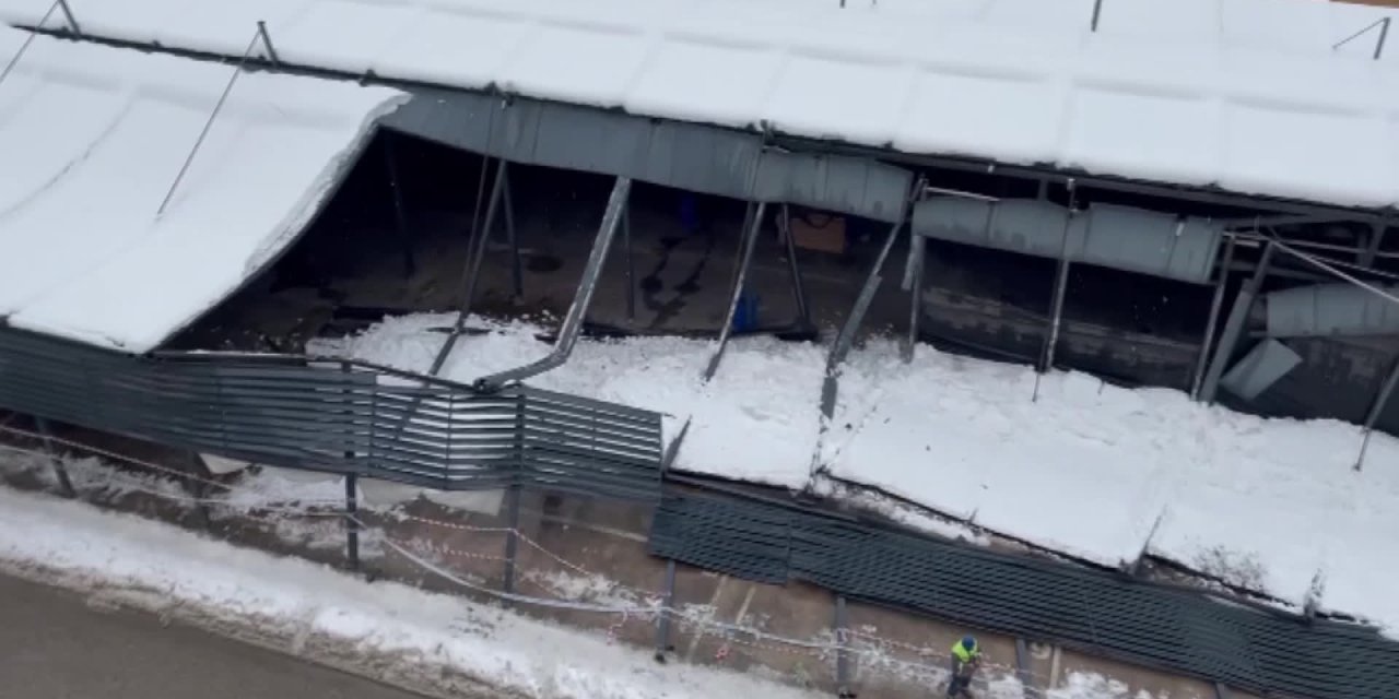 Karabük'te kapalı pazar yerinin çatısı çöktü