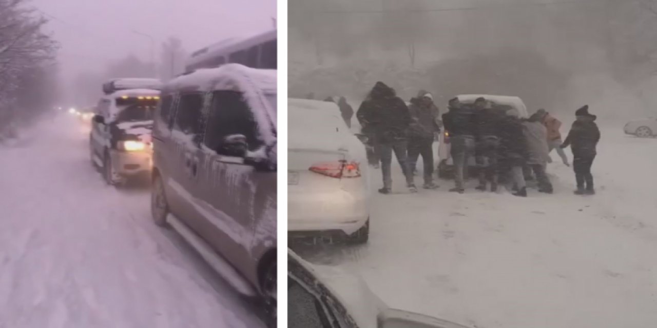 İzmir’de ulaşıma kar engeli: Onlarca vatandaş araçlarında mahsur kaldı