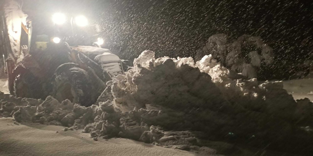 Hatay'ın 15 ilçesinde karla mücadele devam ediyor