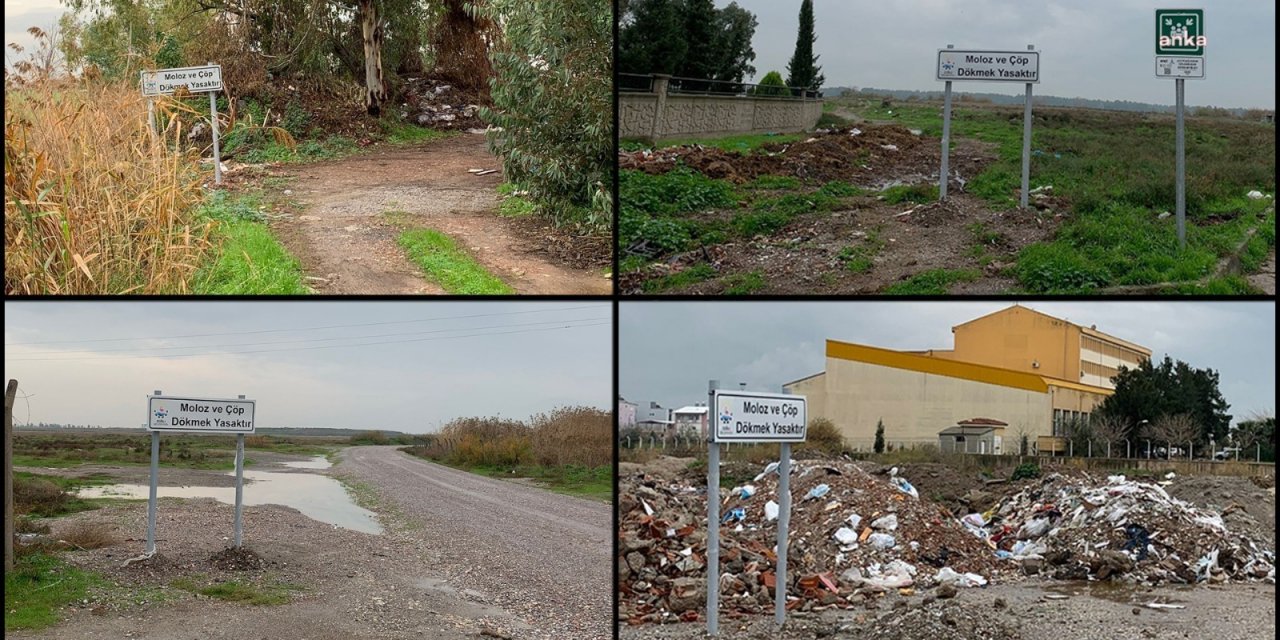 Çiğli'de 32 noktaya moloz uyarısı tabelası asıldı