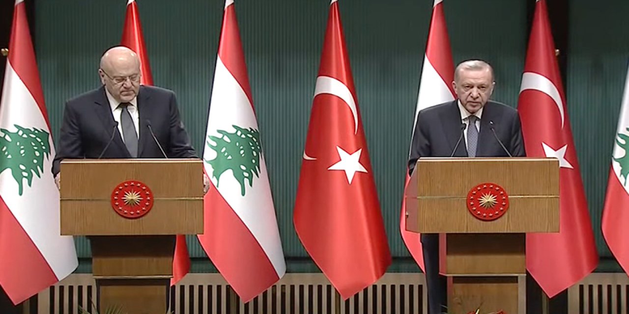 Cumhurbaşkanı Erdoğan, Lübnan Başbakanı Necip Mikati ortak basın toplantısı: Lübnan ile ticaret hacmimiz 1,8 milyar dolar düzeyine ulaştı