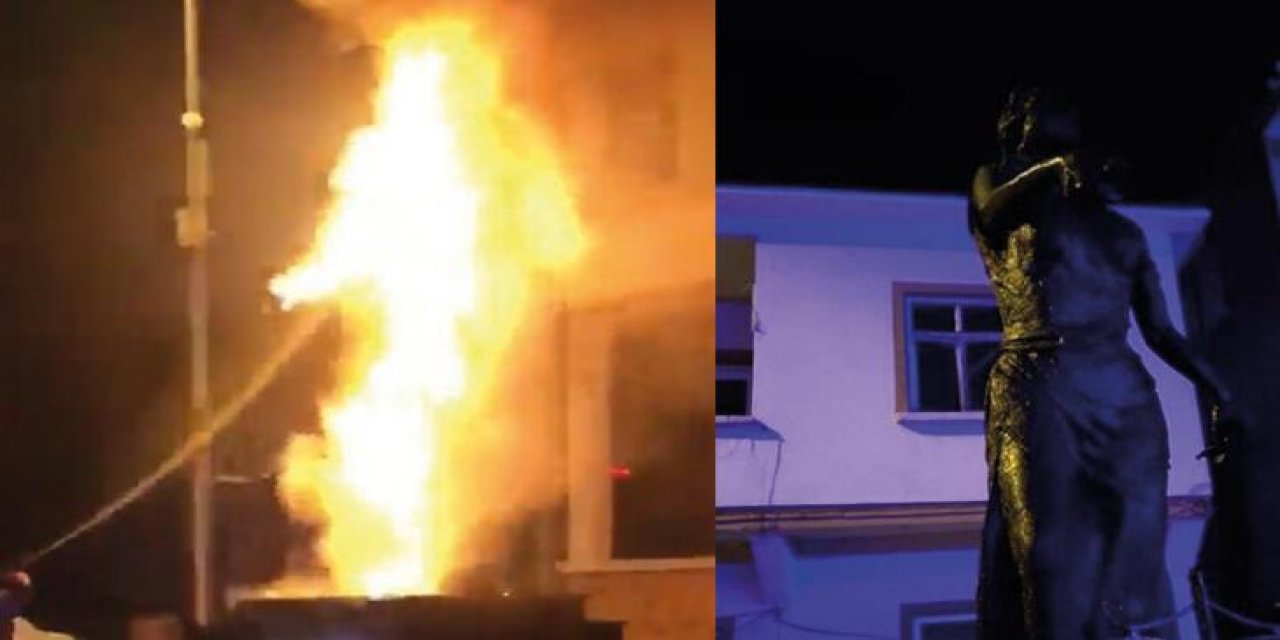 Uzunköprü'deki Adalet Anıtı'nı yakan kişi tutuklandı