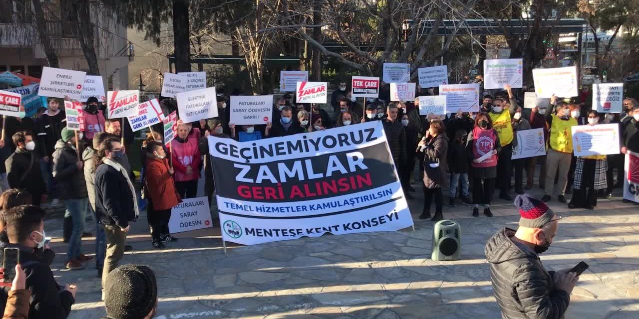 Muğla'da zam protestosu: "Faturaları saray ödevesin gari"