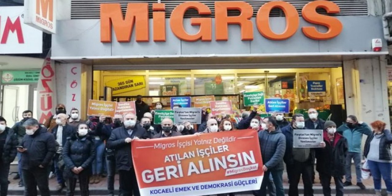 Migros önünde eylem: 'Atılan işçiler geri alınsın'