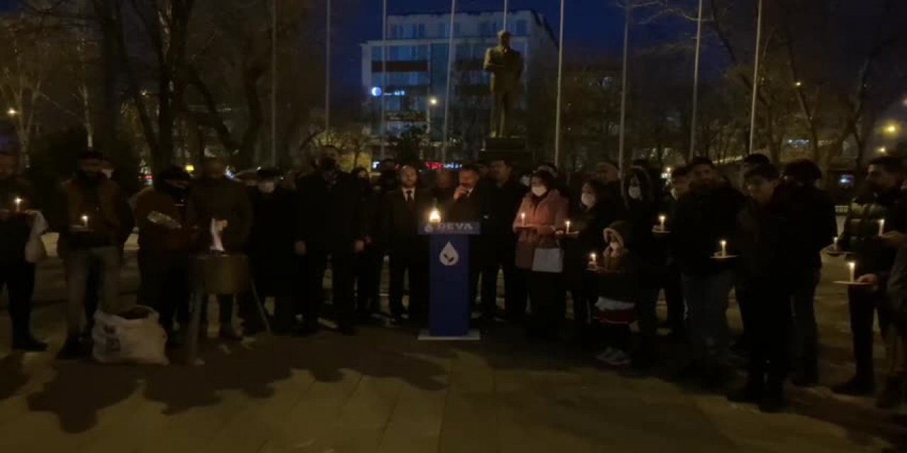 DEVA Partisi Ardahan'da zamları mum yakarak protesto etti